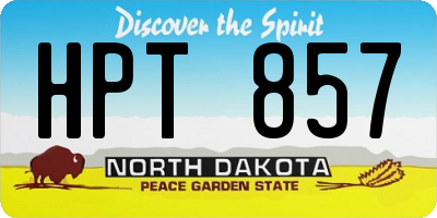 ND license plate HPT857