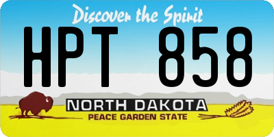 ND license plate HPT858