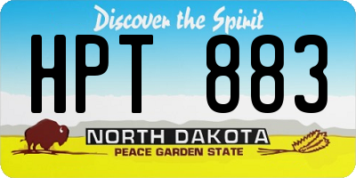 ND license plate HPT883