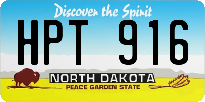 ND license plate HPT916