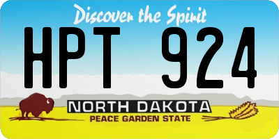 ND license plate HPT924