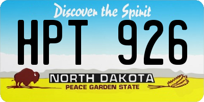 ND license plate HPT926