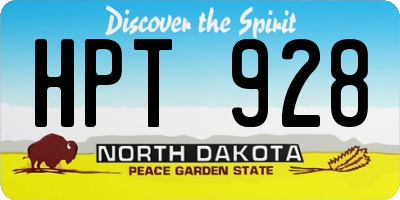 ND license plate HPT928