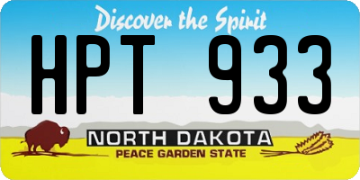 ND license plate HPT933