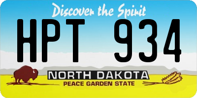 ND license plate HPT934