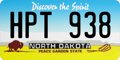 ND license plate HPT938