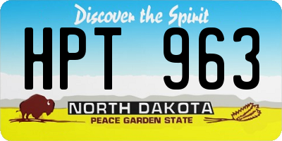 ND license plate HPT963