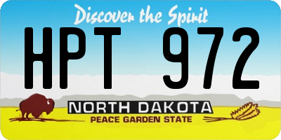 ND license plate HPT972