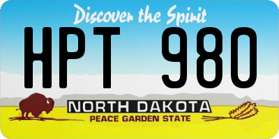 ND license plate HPT980