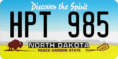 ND license plate HPT985
