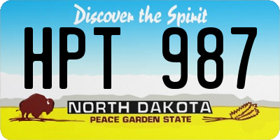 ND license plate HPT987