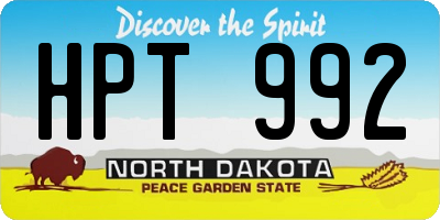 ND license plate HPT992