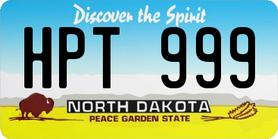 ND license plate HPT999