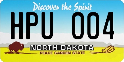 ND license plate HPU004