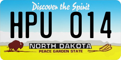 ND license plate HPU014
