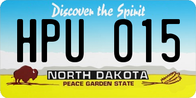 ND license plate HPU015