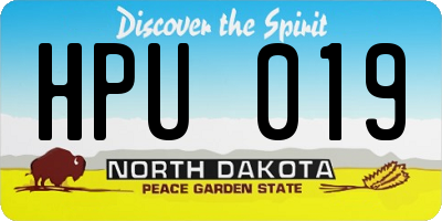 ND license plate HPU019