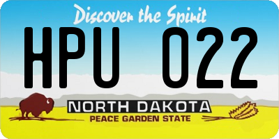 ND license plate HPU022