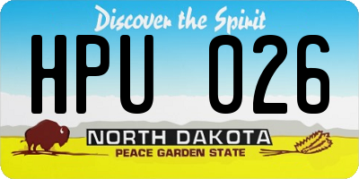 ND license plate HPU026