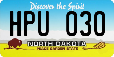 ND license plate HPU030