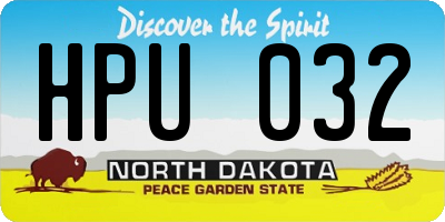 ND license plate HPU032
