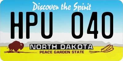 ND license plate HPU040