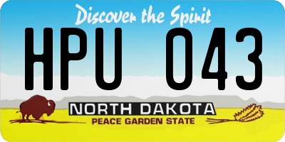 ND license plate HPU043
