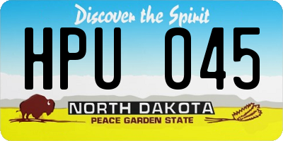 ND license plate HPU045