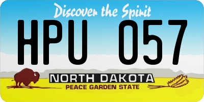 ND license plate HPU057