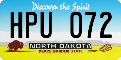 ND license plate HPU072