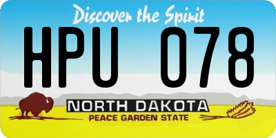 ND license plate HPU078