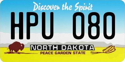 ND license plate HPU080