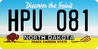 ND license plate HPU081