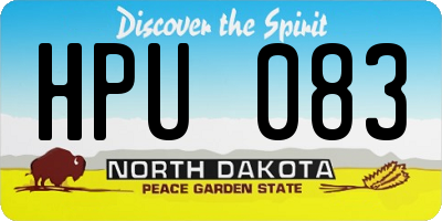 ND license plate HPU083