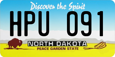 ND license plate HPU091