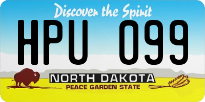 ND license plate HPU099