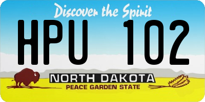 ND license plate HPU102