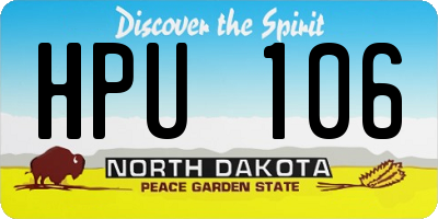 ND license plate HPU106