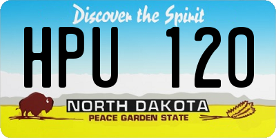 ND license plate HPU120
