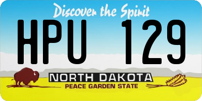 ND license plate HPU129