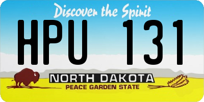 ND license plate HPU131