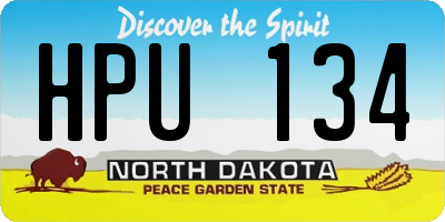 ND license plate HPU134