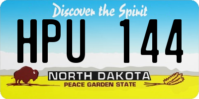 ND license plate HPU144