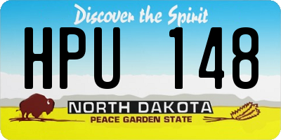 ND license plate HPU148