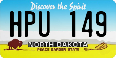 ND license plate HPU149