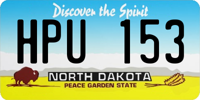 ND license plate HPU153