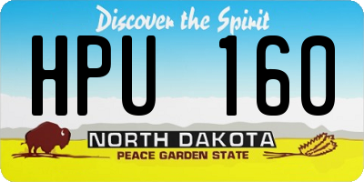 ND license plate HPU160