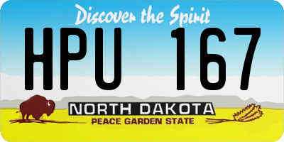 ND license plate HPU167