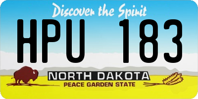 ND license plate HPU183