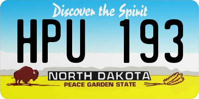 ND license plate HPU193